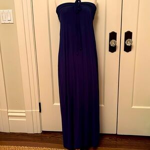 Linq Los Angeles strapless maxi dress in navy blue